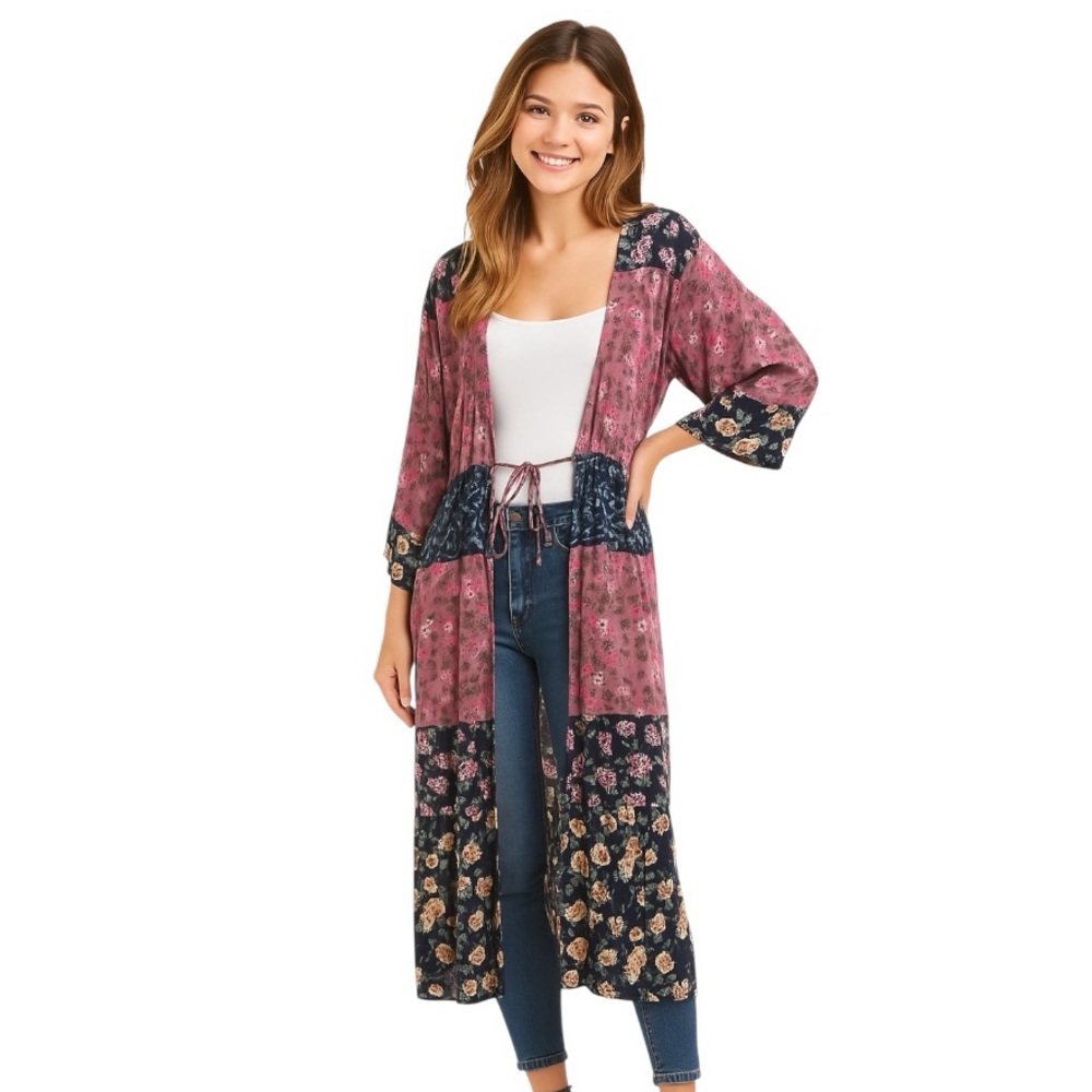 Floral Patchwork Boho Kimono Size L/XL